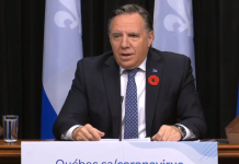 Quebec주 총리, 레스토랑, 체육관 및 콘서트장이 적색 구역에서 제재할 수 밖에 없는 이유 설명