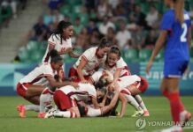 ‘드론 염탐 징계’ 캐나다 여자축구, 3연승으로 8강행