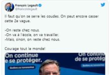 Legault 주수상, 되도록 집에 머무를 것을 당부