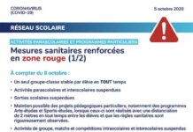적색 경보 지역 지정에 따른 Quebec 학교들의 새로운 규칙들